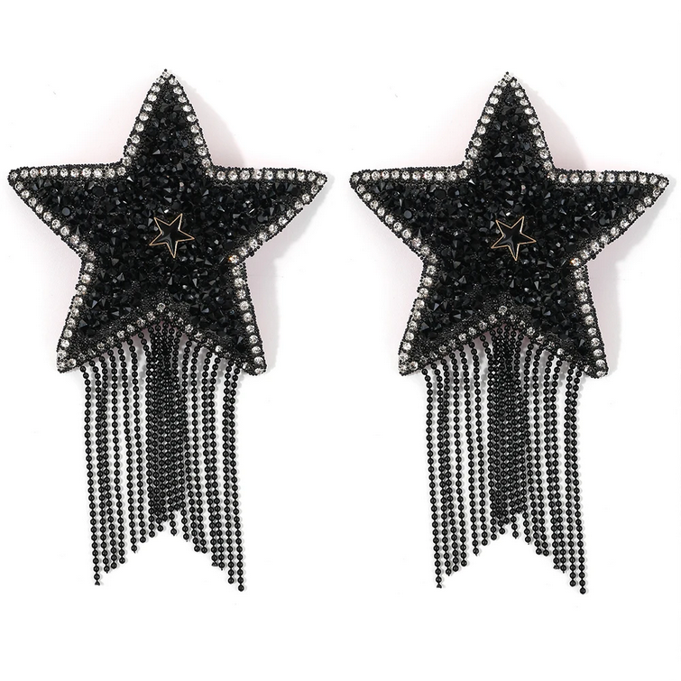 Cache-tétons étoiles filantes noires 