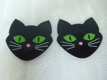 Cache-tétons fins têtes de chat noirs