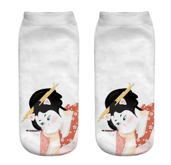 chaussettes-basses-chat-blanc-geisha