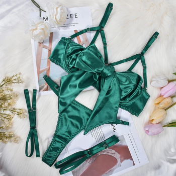 ensemble-lingerie-sexy-satine-vert-gros-noeud-8