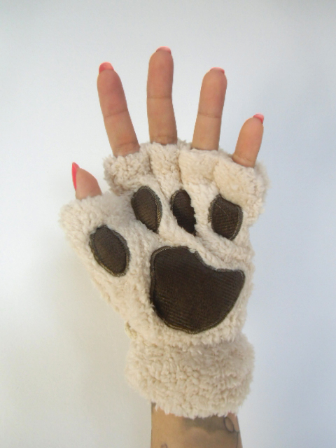 Mitaines Pattes D Animal Chat Coussinet En Peluche