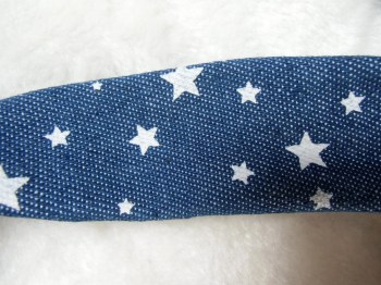 Bandeau à cheveux rigide modulable jean bleu étoiles