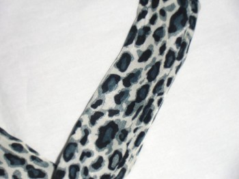 Bandeau à cheveux rigide modulable tissu léopard blanc