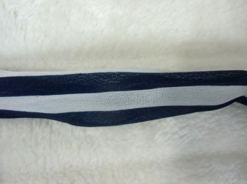 Bandeau cheveux rigide modulable bleu et blanc à rayures