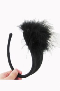 C-string noir à pompon en plumes sexy et original