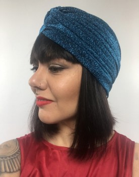 Bonnet turban original à paillettes couleurs au choix