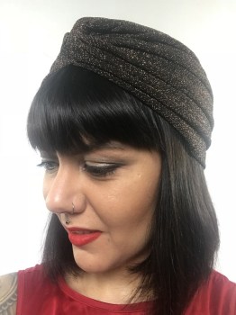 Bonnet turban original à paillettes couleurs au choix