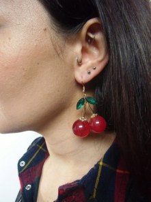 Boucles d'oreilles originales pin-up cerises rouges