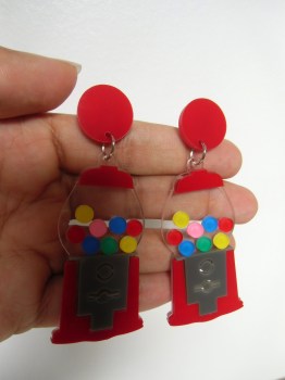 Boucles d'oreilles rétro pin-up distributeurs de bonbons