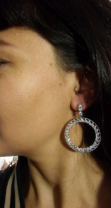 Boucles d'oreilles années 20 anneaux en strass transparents