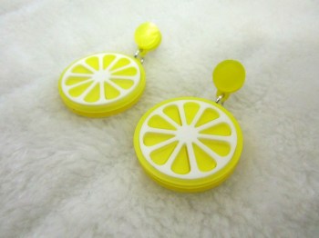 Boucles d'oreilles originales tranche de citron
