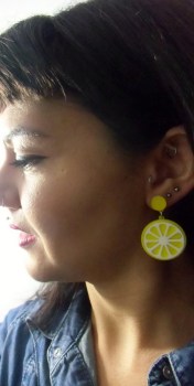 Boucles d'oreilles originales tranche de citron