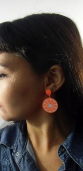 Boucles d'oreilles originales tranche de orange