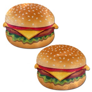 Cache-tétons nippies hamburgers junk food
