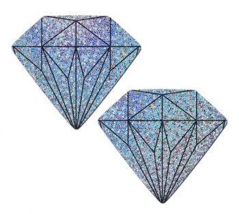 Cache-tétons nippies diamants argentés effet paillettes