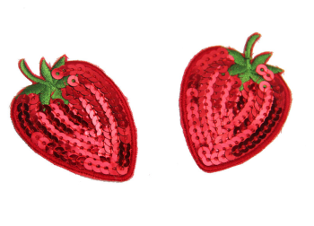 Cache-tétons burlesques fraises rouges