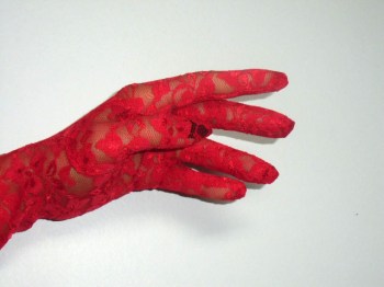 Gants pinups longs en dentelle rouge 54cm
