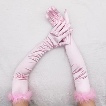 gants-satines-blancs-plumes-marabouts-fourrure-rose-bras-3