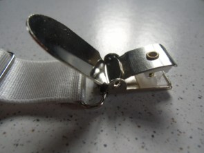 Jarretelle clips Y détachable blanche métal "Triple clips"