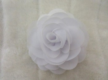 Pince clip à cheveux rose blanche en tissu