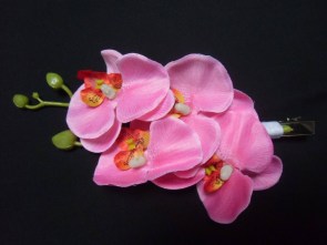 Pince clip à cheveux branche d'orchidées "Pink orchid"