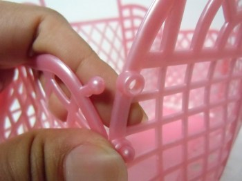 Sac panier shopping rétro en plastique jelly rose