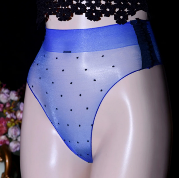 string-transparent-bleu-pois-noir